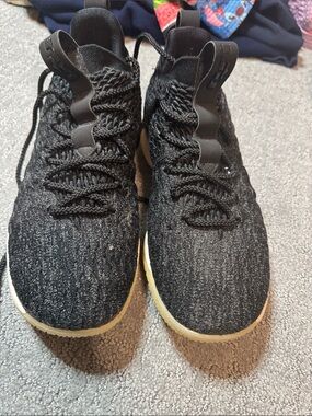LeBron Nike Men's Knit Athletic Sneakers in Black and Cream Sole